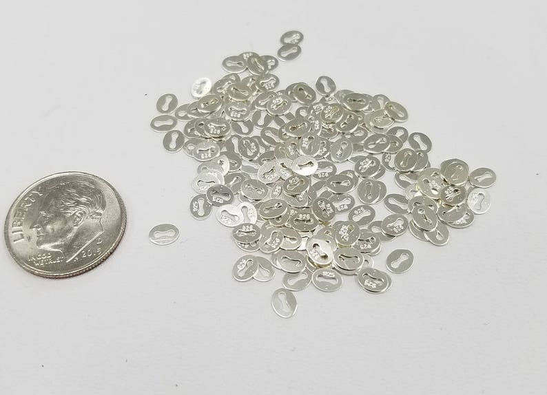 Etiketter i sterlingsilver | Italiensk stil | 50 stycken | Stor rabatt på 250 stycken, 750 stycken | Tillverkad i USA bild 6