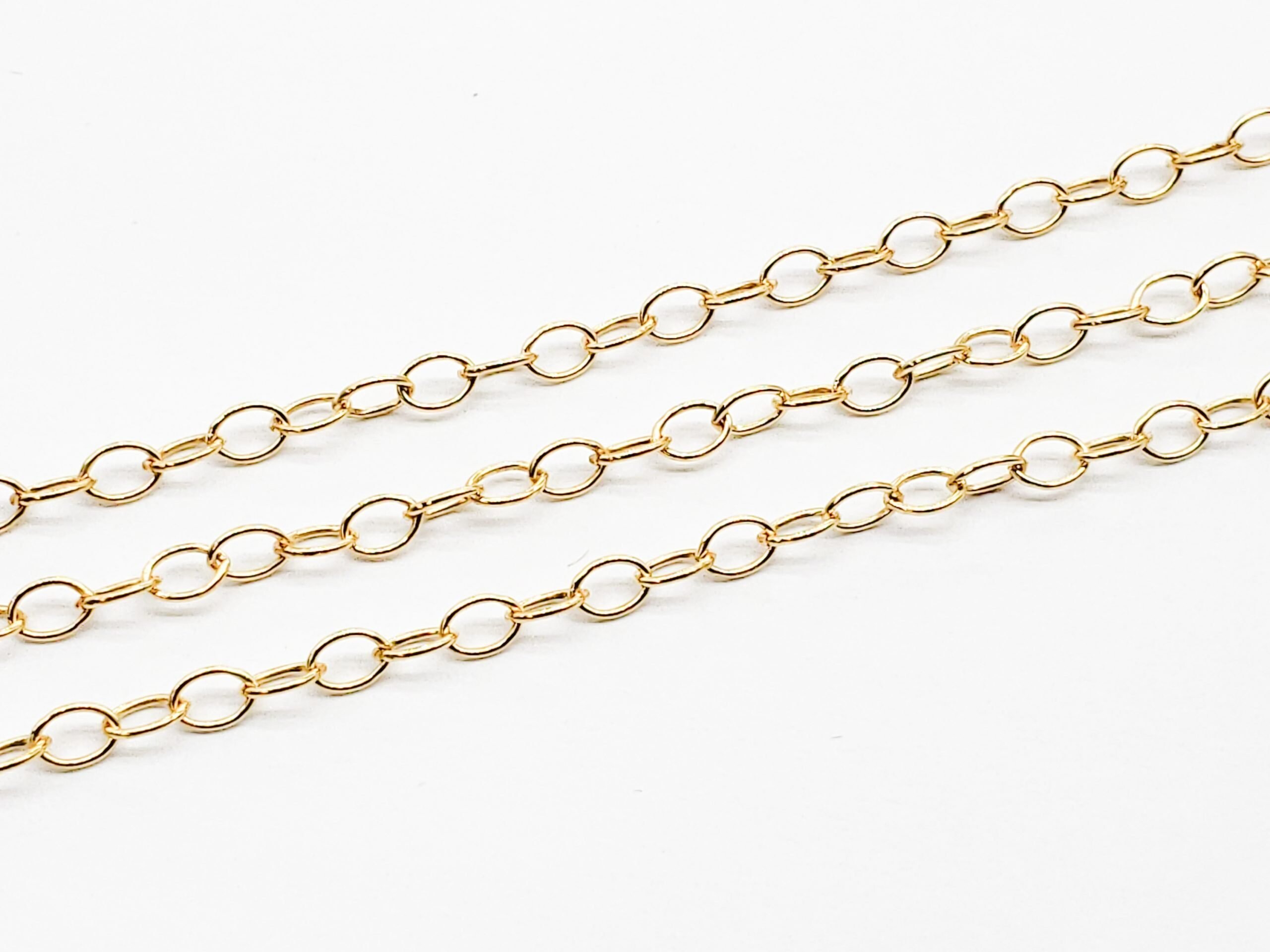 14k Gold Filled Oval Cable Chain 3mm x 4mm Made in the USA Etsy