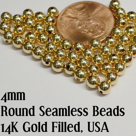 3mm 14K Gold Filled Seamless Beads (1.3mm hole) - 25 pcs