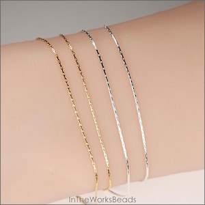 0.7mm Beading Cordette Chain, Sterling Silver, 14k Gold Filled, 14k Rose Gold Filled, By the Foot, Made in USA, D6056, Bulk Savings