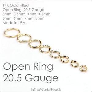 14k Gold Filled Open Ring, 20.5 Gauge, 8 Sizes, 3mm to 8mm OD | Assorted Pack Sizes | Bulk Savings on 5 or 15 Packs | Made in USA