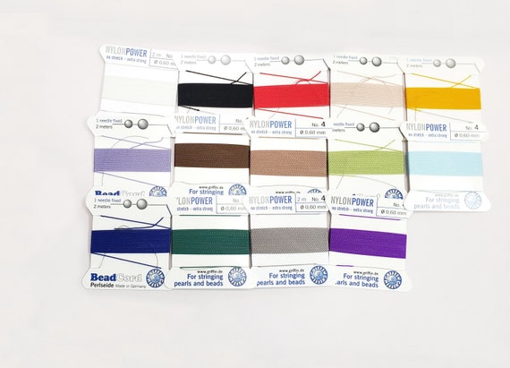 Griffin Nylon Bead Cord, No. 4, 0.6mm, Made in Germany, Bulk Savings Available!!!