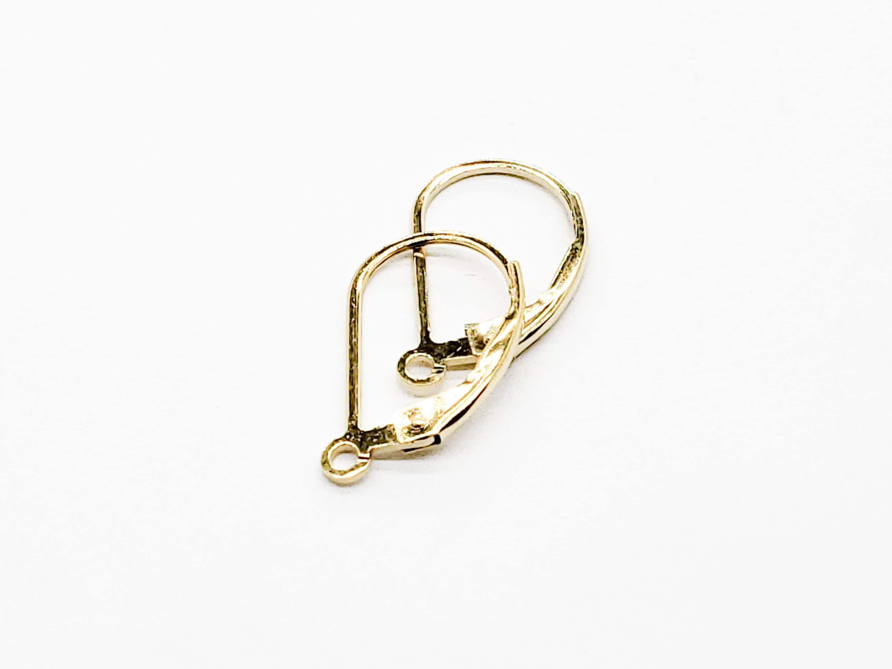 100 pcs Gold Plated Earring Hooks with Spring and Ball - 19mm x 17mm -  Perpendicular Loop