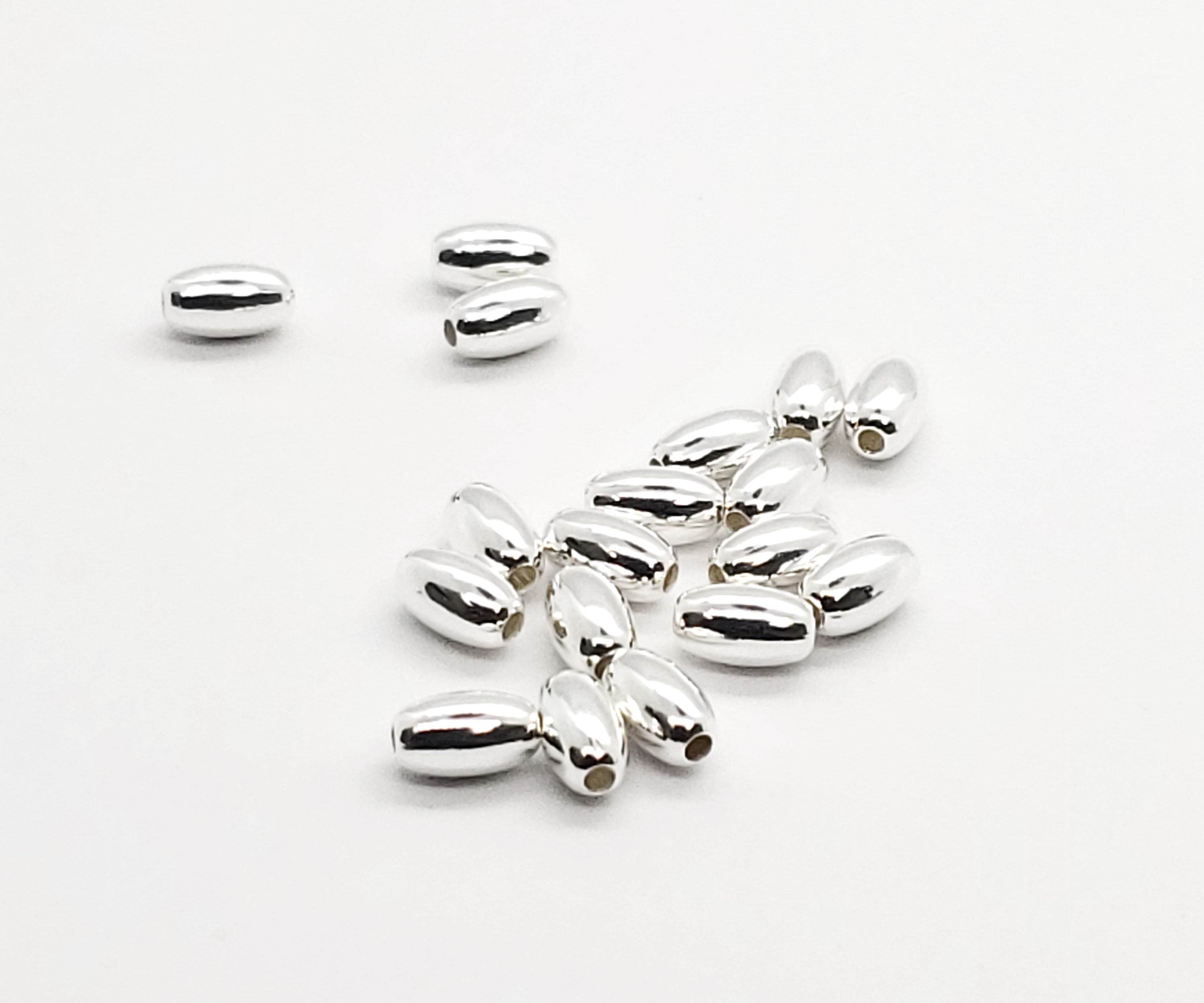 Sterling Silver Oval Beads 3mm 4mm 5mm Oval Beads Etsy