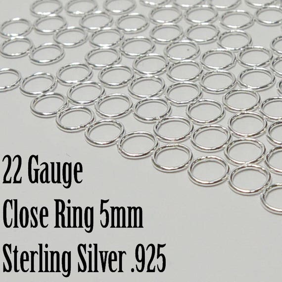 Sterling Silver Close Ring 22 Gauge 5mm OD Sold in Packs of Etsy