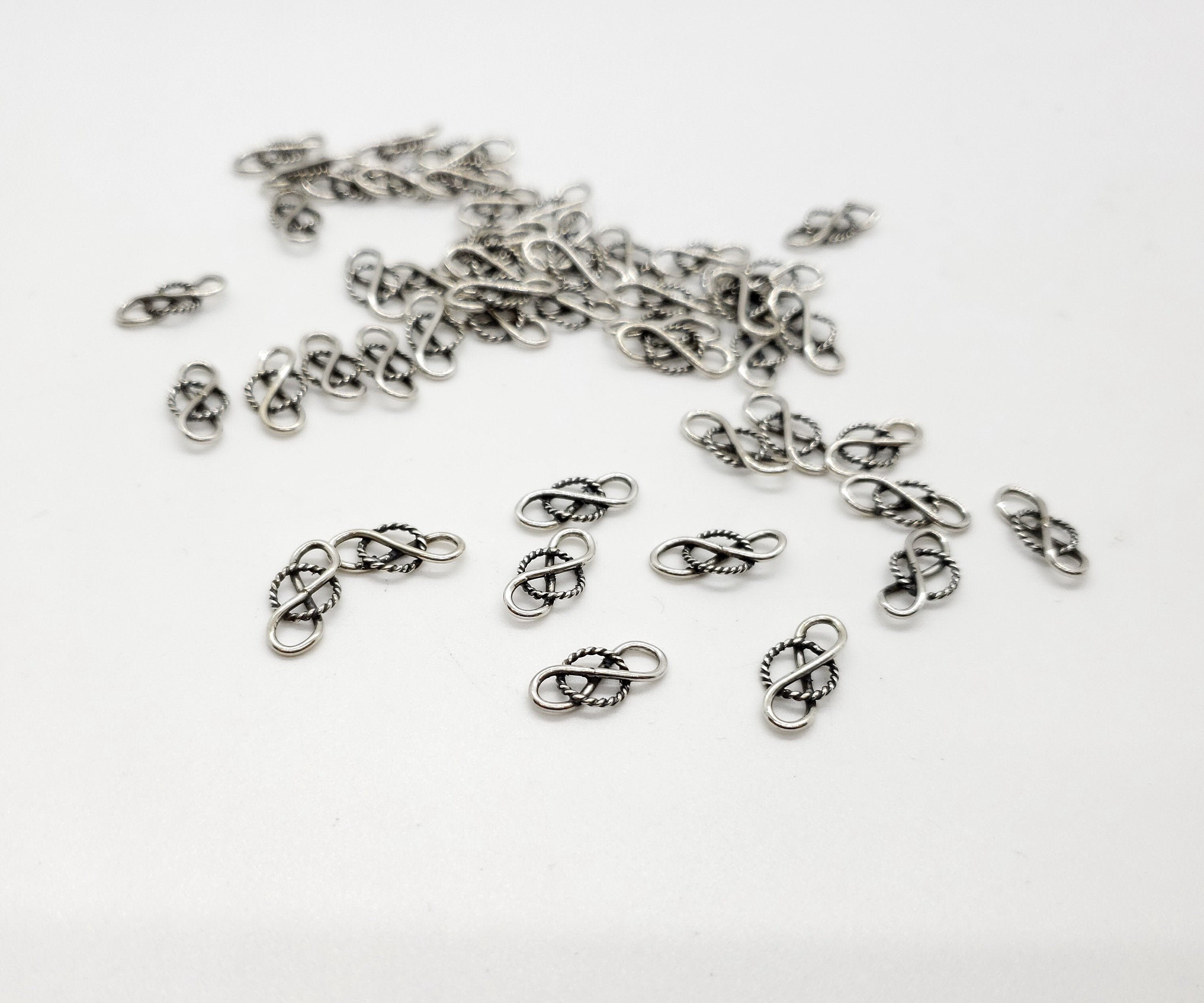 Connector | Figure 8 Link 14.5mm x 6mm | Oxidized Sterling Silver | 19 Gauge | 5 pieces | Bulk Savings on 10, 50 pieces | Made in India
