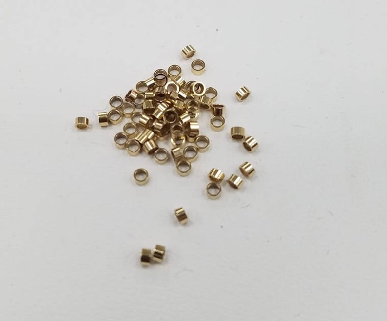 14k Gold Filled Crimp Beads 2mm X 1mm Sold in Packs of 100 Etsy