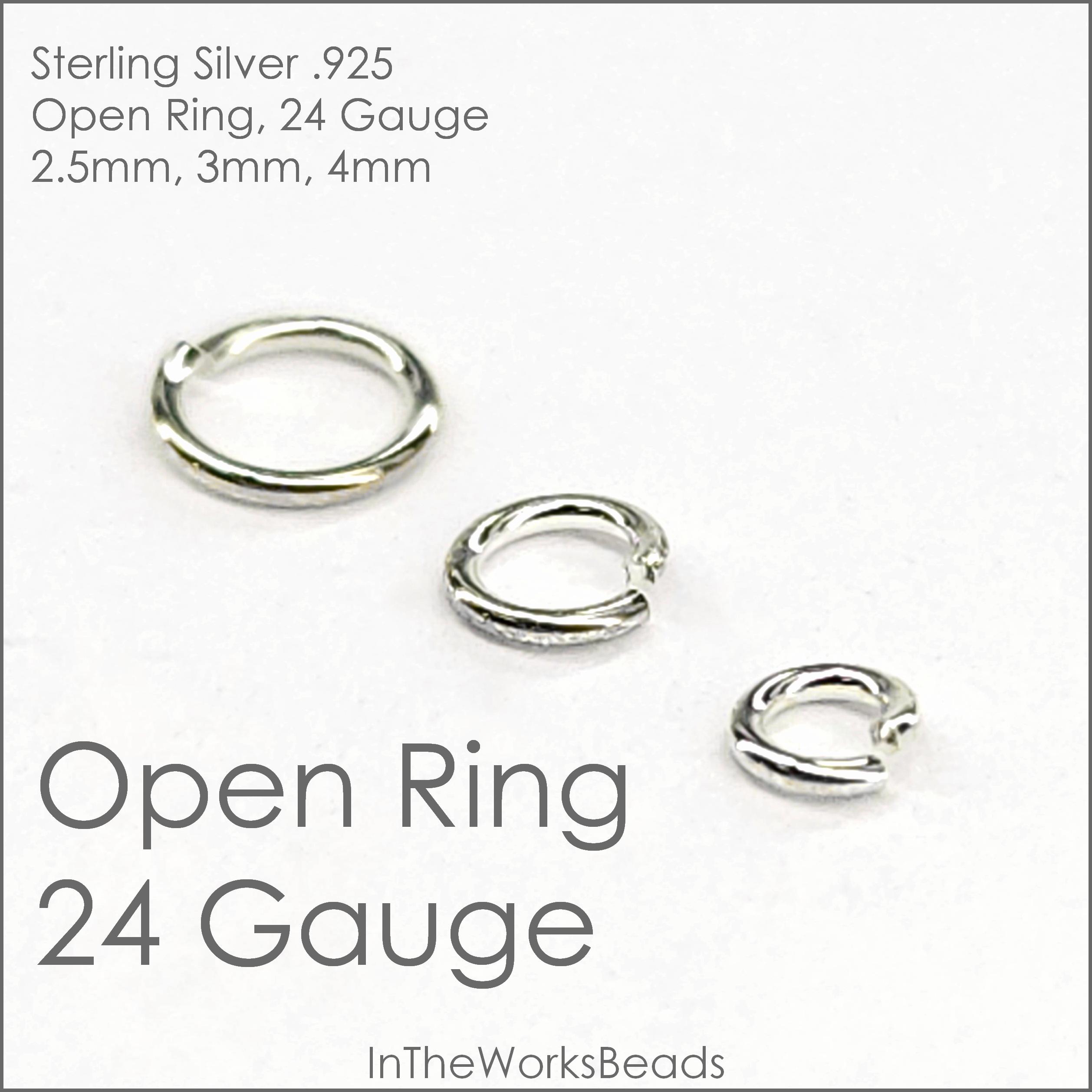 Sterling Silver Open Ring, 24 Gauge, 2.5mm, 3mm, 4mm OD | Assorted 