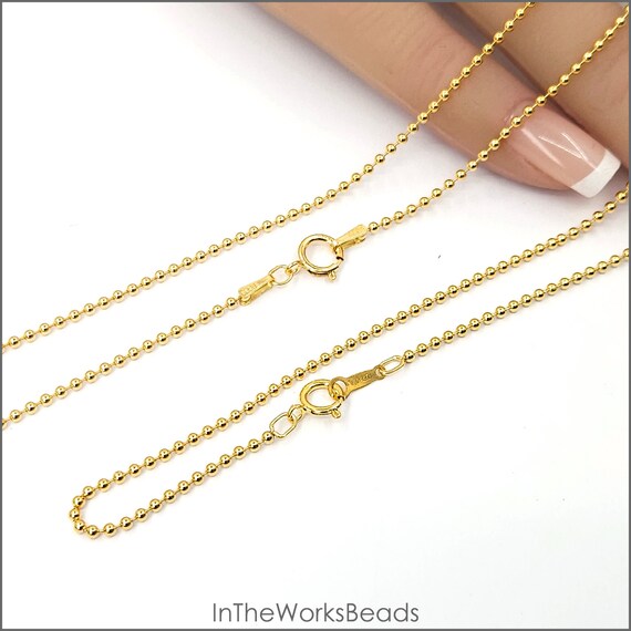 Bead Ball Chain 14k Gold-filled 1.5mm Width - Made in the USA Bead Ball Chain 14k Gold-filled 1.5mm Width - Made in the USA