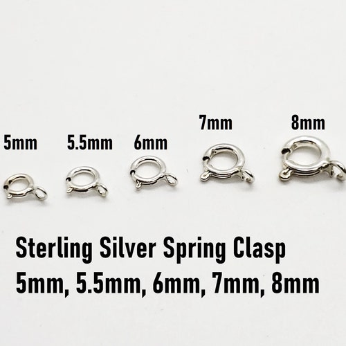 10-Pack Sterling Silver Spring Ring Clasps - 6mm Jewelry Making Clasps For Necklaces & Bracelets