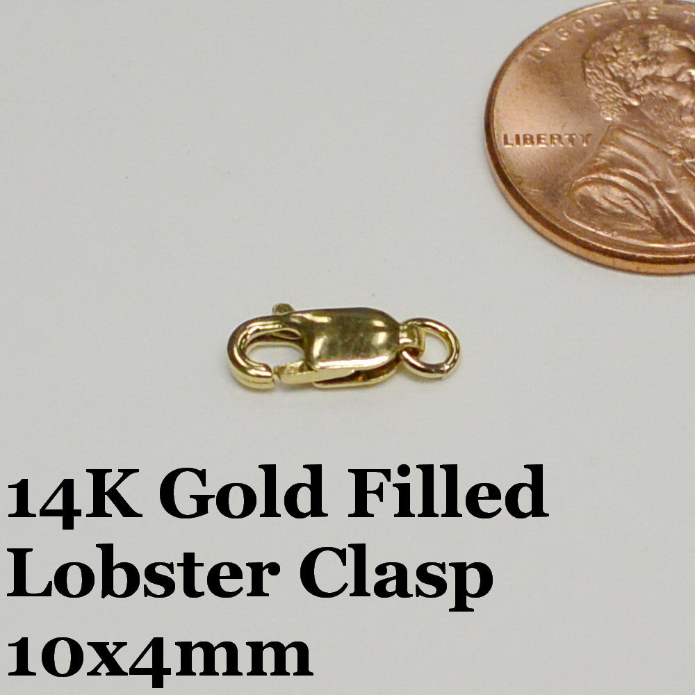 14K Solid Gold Lobster Clasp open Ring attached, 10x4mm, 14 Karat Solid  Gold Findings, 14 Kt Gold Lobster Claw Clasps Findings - 1 Piece