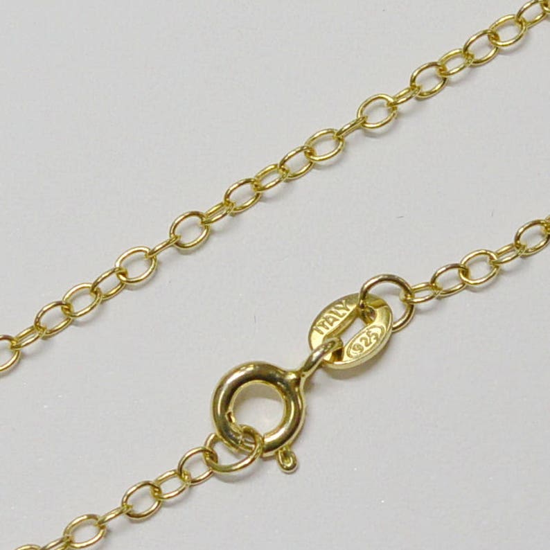 Gold Vermeil Over Sterling Silver 1.8mm Cable Finished Chain Etsy