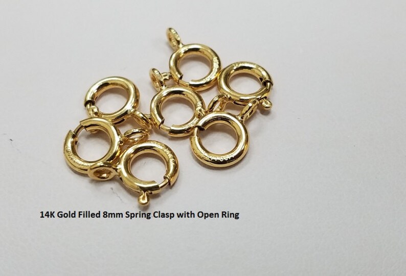 Made in the USA 8mm Sold in packs of 3 Bulk Savings available!!! 14K Gold Filled Spring Clasps Open Ring
