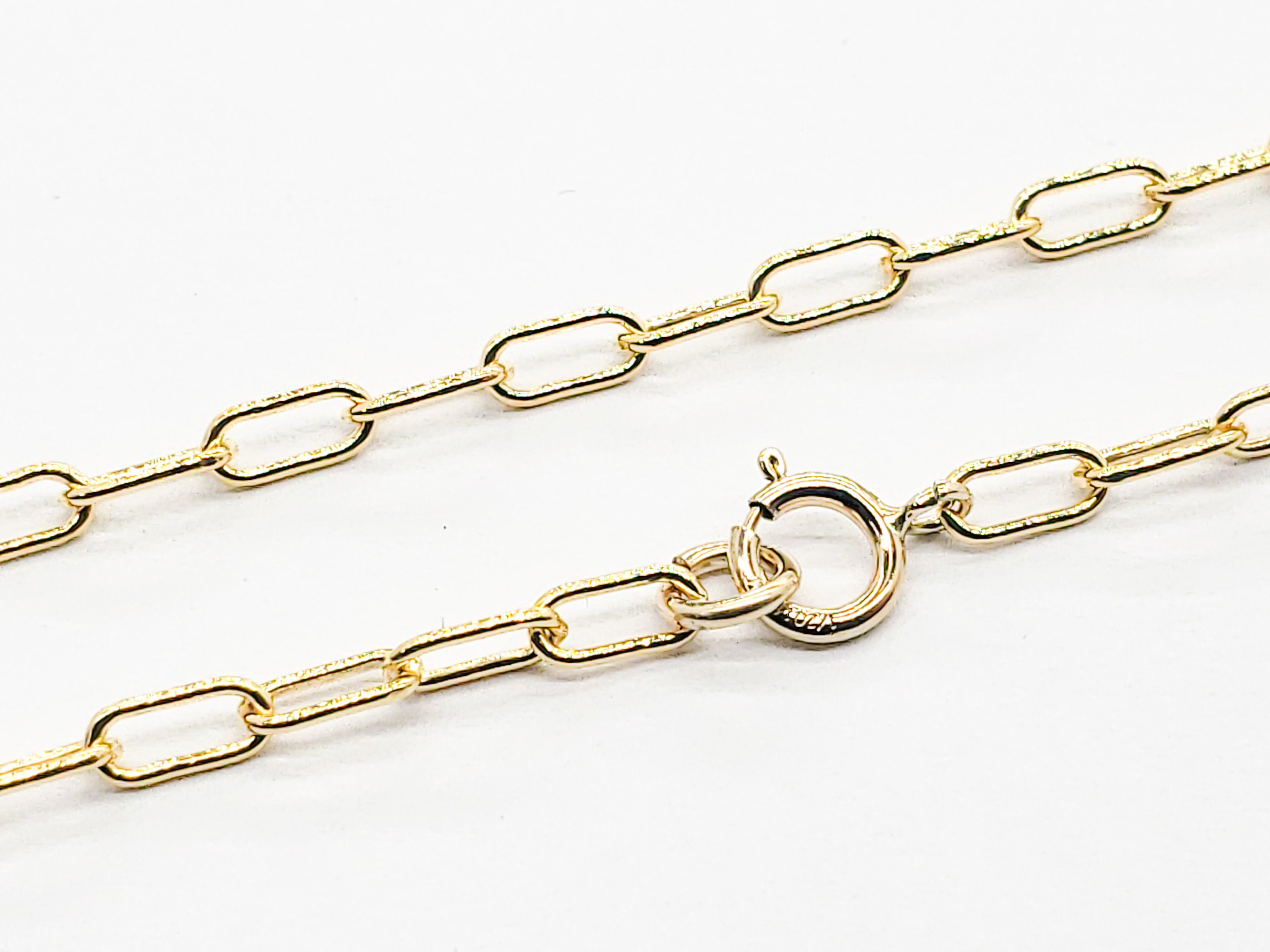 14k Gold Filled Necklace Paper Clip Style 2.4mm X 6mm Flat Etsy