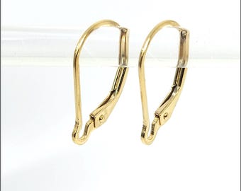 Alambre para aretes con cierre de palanca, relleno de oro de 14 k, 17 mm / Intercambiable / 1 par / Ahorro al por mayor en 5 o 15 pares / Hecho en EE. UU.
