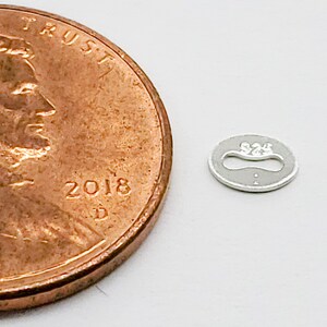 Etiketter i sterlingsilver | Italiensk stil | 50 stycken | Stor rabatt på 250 stycken, 750 stycken | Tillverkad i USA bild 2
