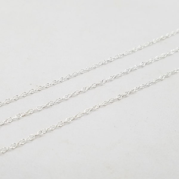 Sterling Silver 1.6mm Cable Chain, Flat or Round Wire, Price by Foot, Bulk Savings Available!!!