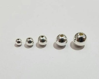 Sterling Silver Round Beads 4mm, 5mm, 6mm, 8mm | Assorted Pack Sizes | Bulk Savings on 5 or 15 Packs | Made in USA