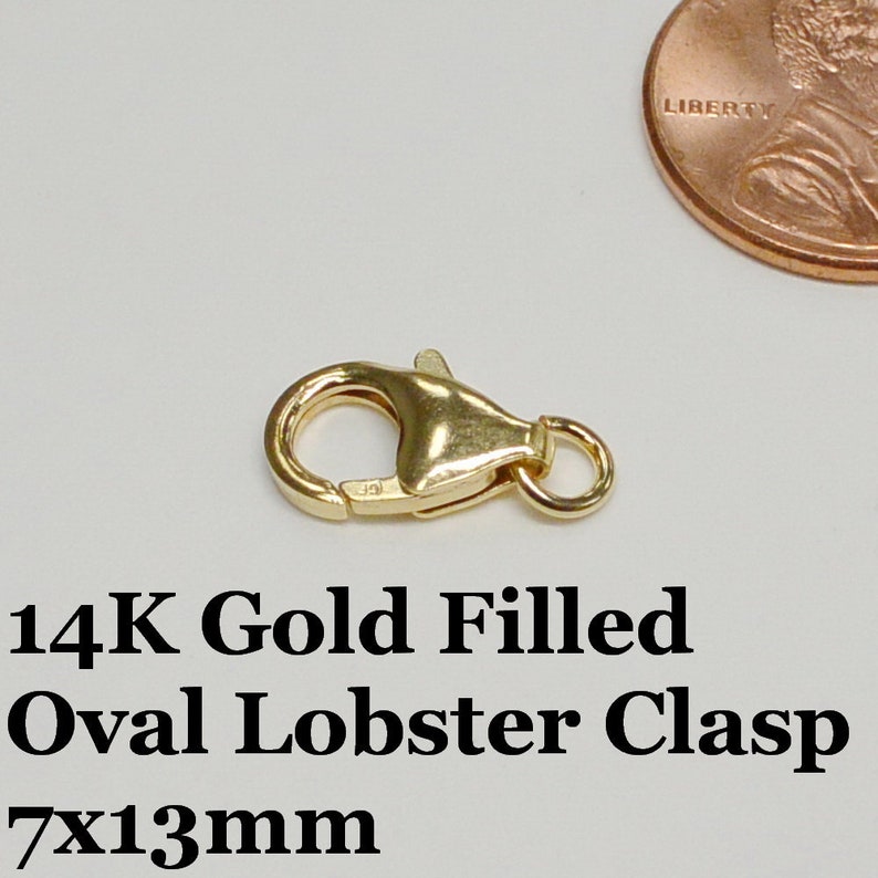 14K Gold Filled Oval Lobster Clasp 13mm X 7mm USA Bulk Etsy