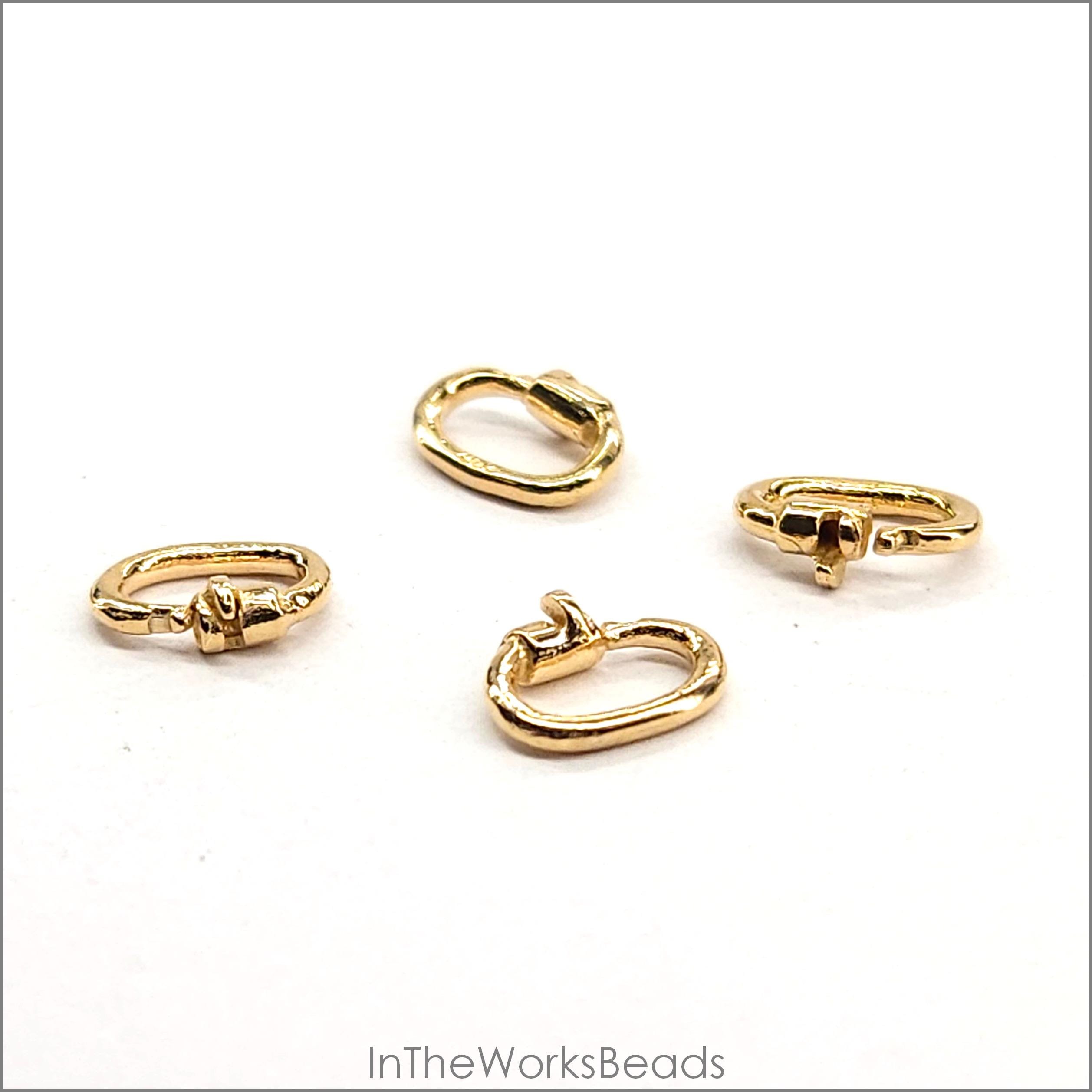 Petite Bague De Saut Ovale Euro Royal – 4,5 Mm, Or Jaune 14 Carats, 3 Pièces Neuf Avec Emballage