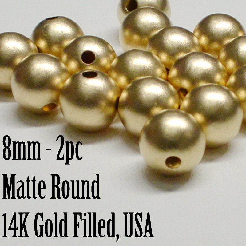 8mm Gold Filled Beads, Gold Filled Beads, 8mm Beads, Made in USA 14/20  14kt, 30pc