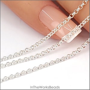 Sterling Silver Rolo 1.4mm Chain, Foot Price, Bulk Savings Available!!!