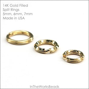 14k Gold Filled Split Ring 5mm, 6mm, 7mm OD | Assorted Pack Sizes | Bulk Savings on 5 or 15 Packs | Made in USA