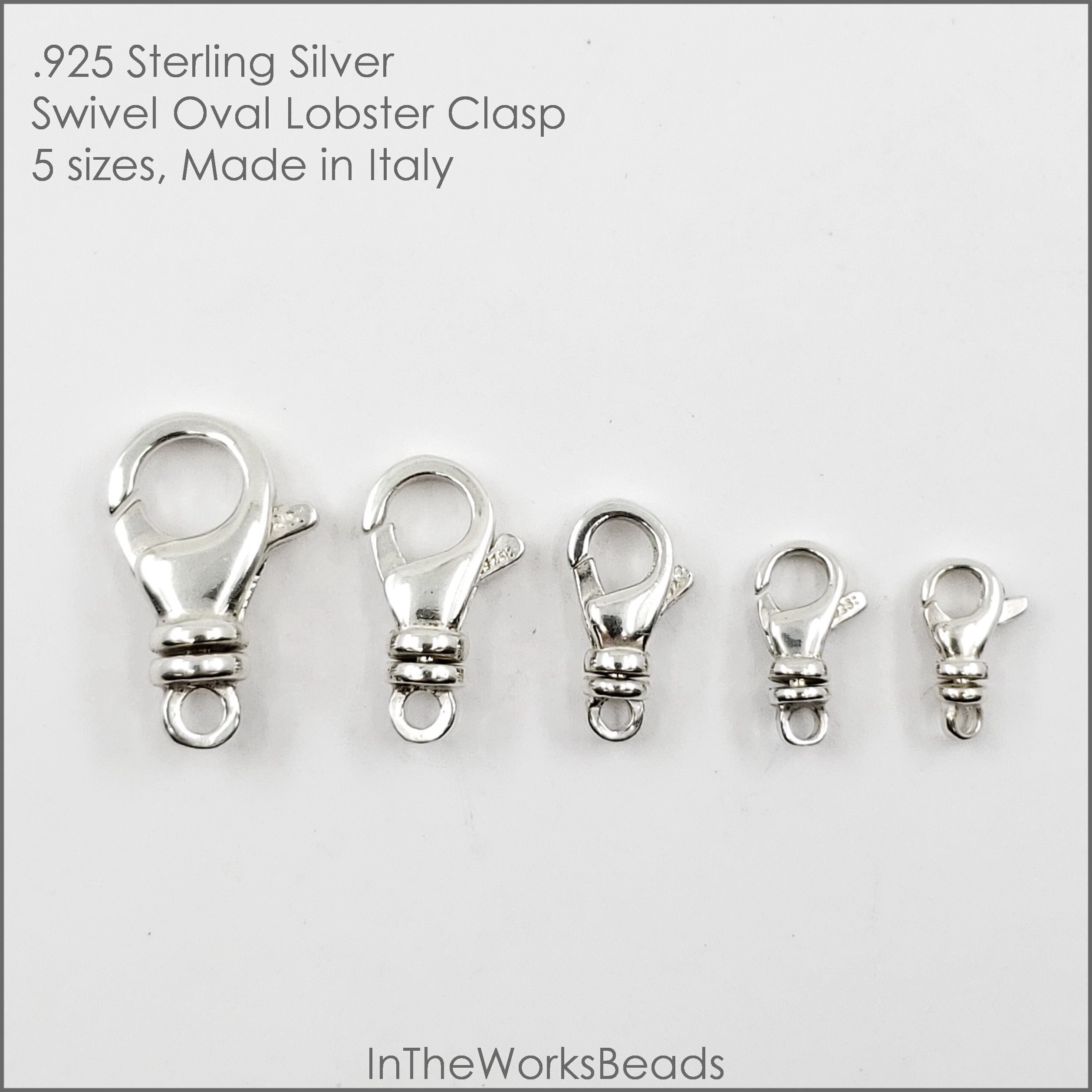 リラクゼーショングッズ Silver 925 Sterling Silver Swivel Oval Lobster Clasp 10.5mm, 12mm, 14mm, 16mm