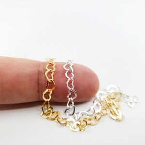 4 mm x 5,3 mm flache Herzkette, Sterlingsilber, 14 Karat Gold gefüllt, 24 Gauge, am Fuß, hergestellt in der Italien, Massenersparnis verfügbar !!!