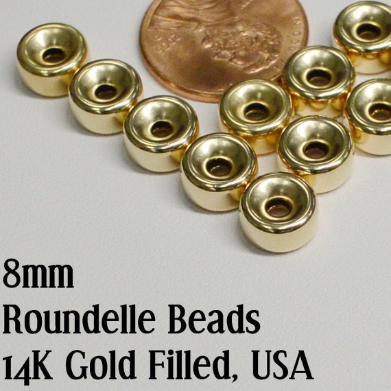 14K Gold Filled Corrugated Round Beads - srvlj