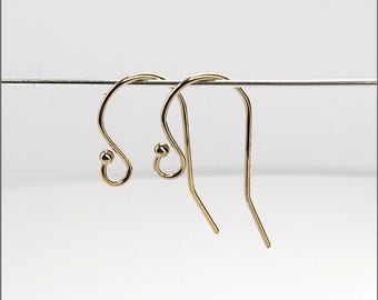 14k Gold Filled Earring Wire with Ball End 22 Gauge | 3 Pair | Bulk Savings on 15, 45, 180 pairs | Made in USA