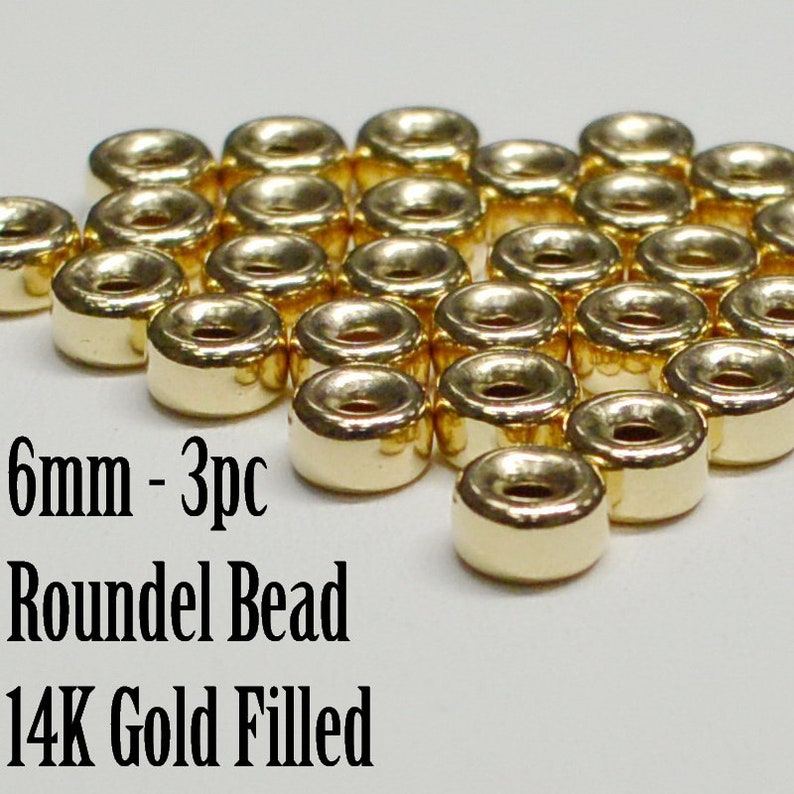 14K Gold Filled Roundel Beads Various Sizes 3mm to 8mm Etsy