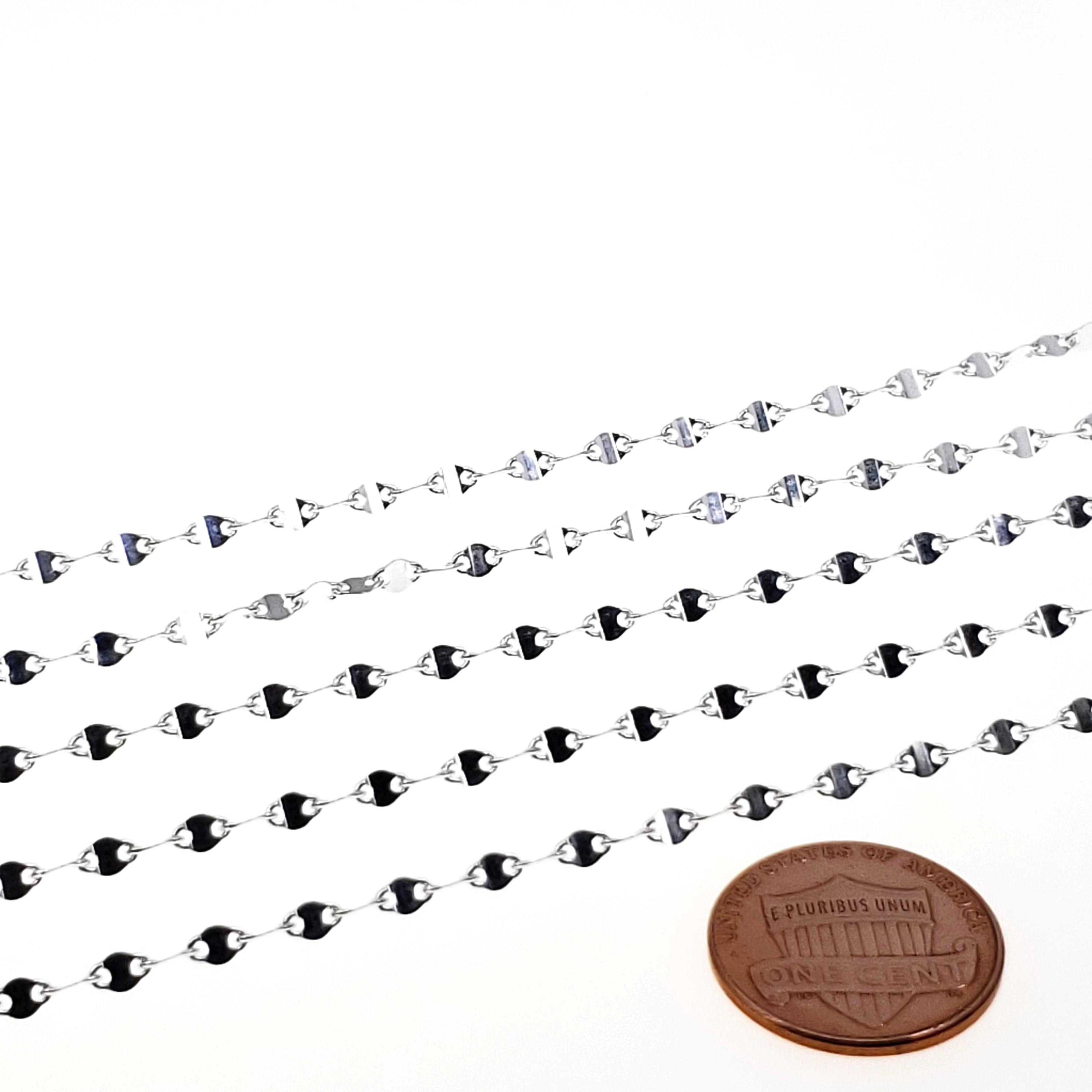 Flat Sequin Disc Chain, 2.2mm X 3.8mm, Sterling Silver, 14k Gold Filled ...