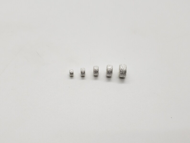 Seamless Various Sizes 4mm to 8mm USA Sterling Silver Stardust Roundel Beads
