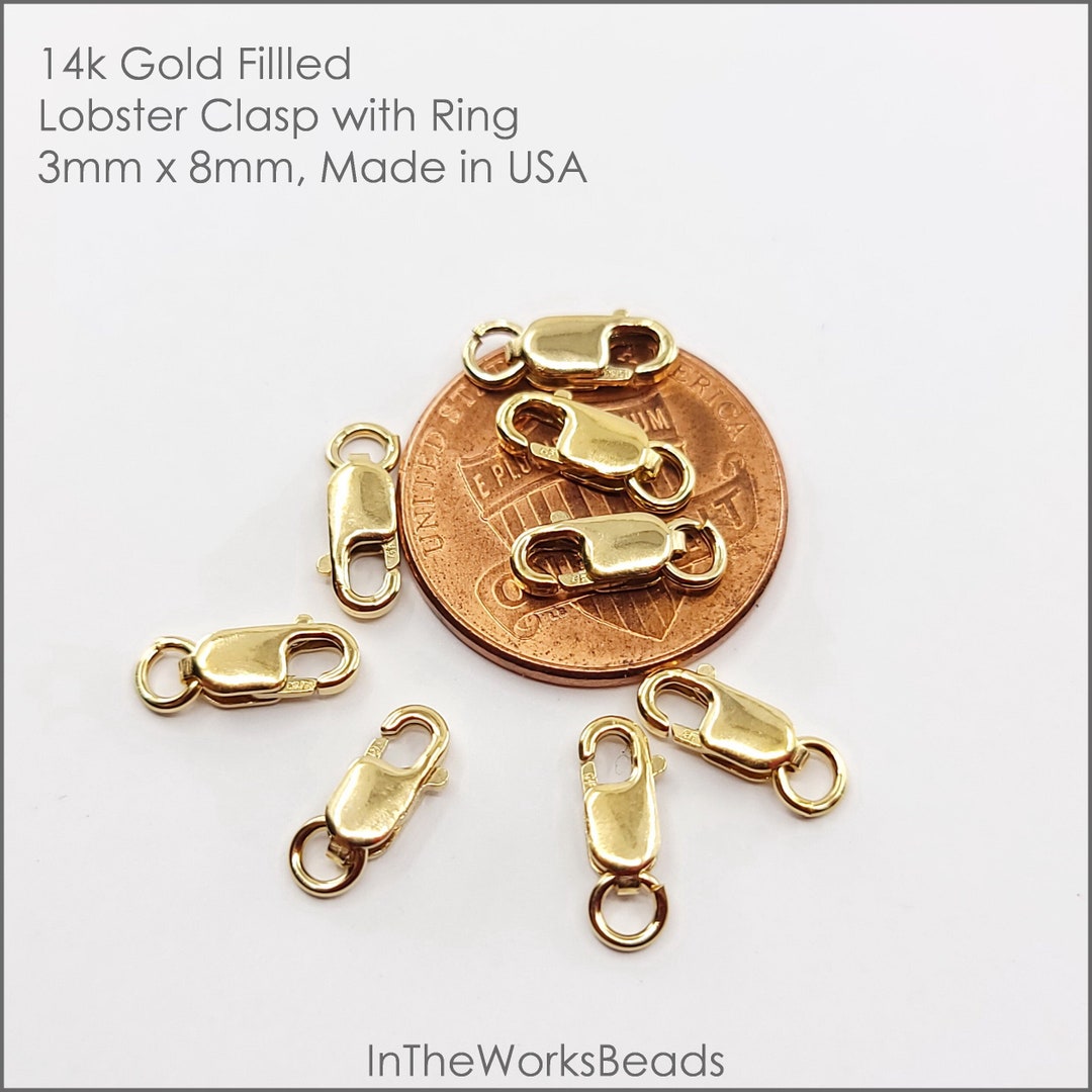 thumbnail image 2 of 14ct Gold Bonded 8mm Trigger Clasp & Lobster Claw Fastener | Jewelry Findings For Making Necklaces 2 of 6