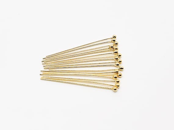 Juego De 8 Alfileres Para Joyería Con Cabeza De Bola - Relleno De Oro De 14K, Calibre 24, 1.5 Pulgadas (3.8 Cm)