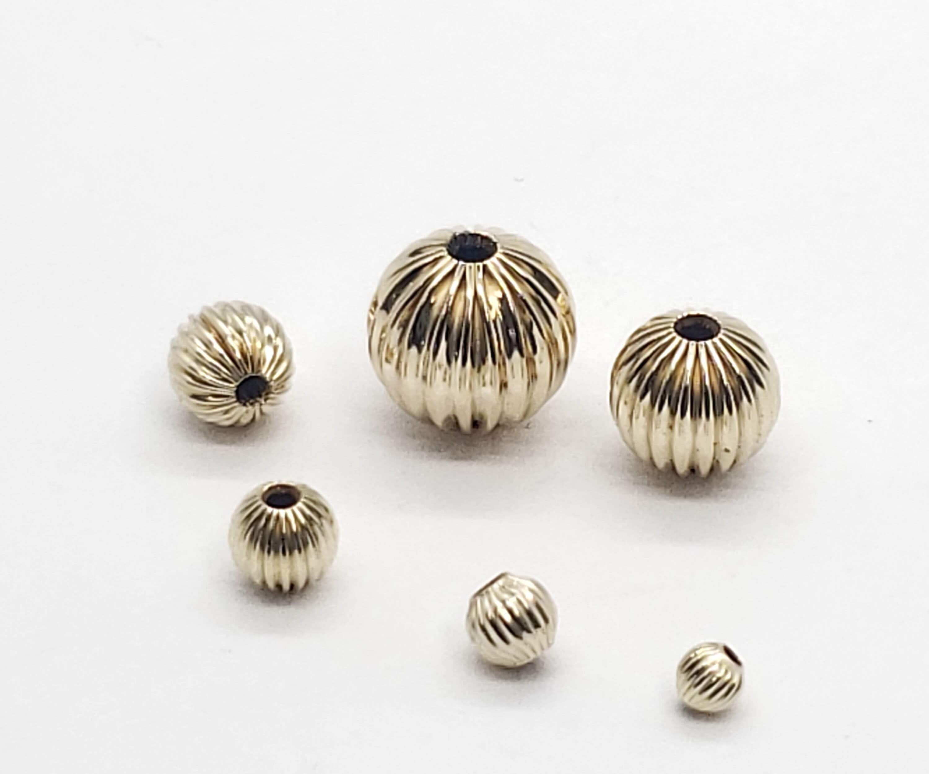 Gold Filled 14K Corrugated Round Beads for Jewelry Making 4mm, 6mm Gold  Beads to Make Jewelry With, Bulk Metal Beads, Wholesale Beads 