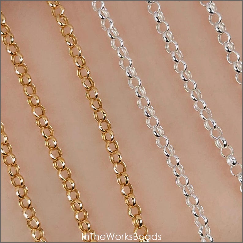 2mm Lightweight Rolo Chain, Sterling Silver, 14k Gold Filled, Made in ...
