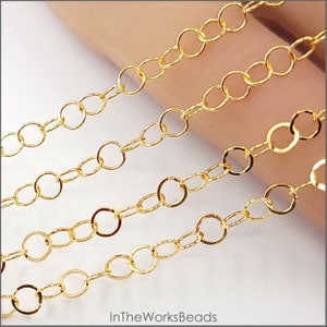 14k Gold Filled Round 3.5mm Cable Chain, Small, Pick your Length, Price by the Foot, Bulk Savings Available!!!