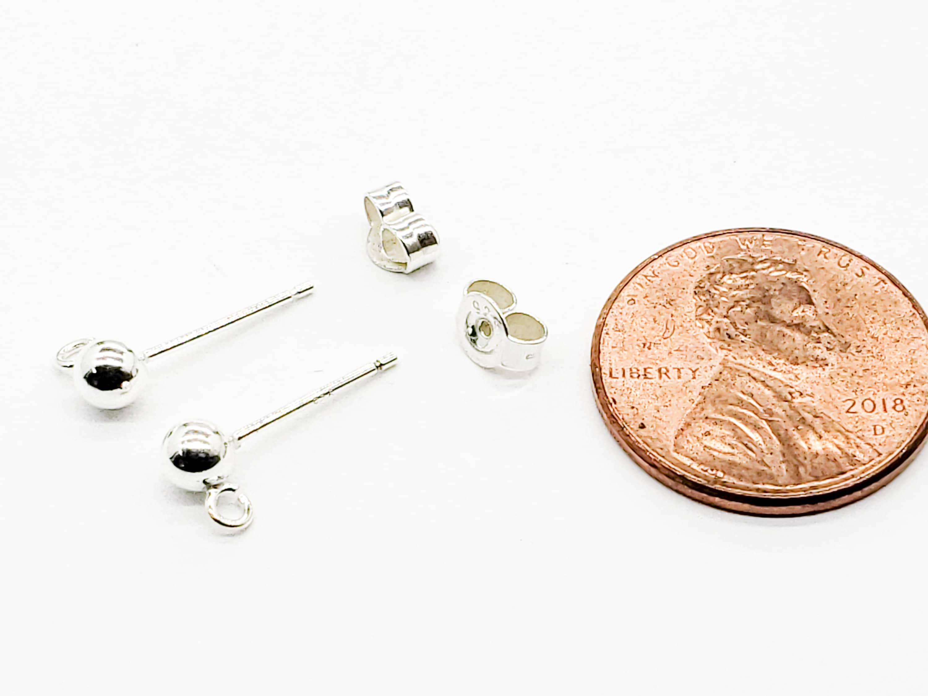 Boucle D'oreille Unique Argent Sterling - Boule 4 Mm - Jewellerybox HAR-1940