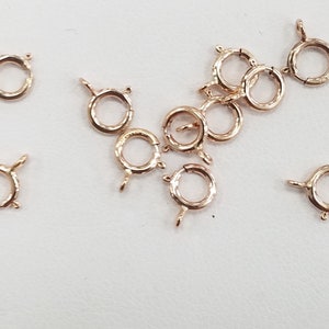14K Rose Gold Filled Spring Clasps, Closed Ring, 5.5mm | 10 piece packs | Bulk Savings on 5 or 15 Packs | Made in USA