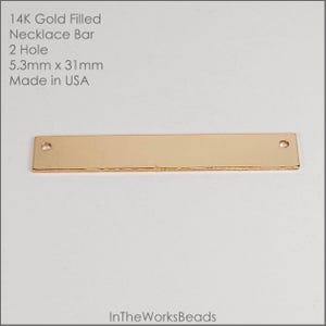 14k Gold Filled Bar Blank Connector 5.3mm x 31mm | Bracelet or Necklace | 1 piece | Bulk Savings on 5, 20 pieces | Made in USA