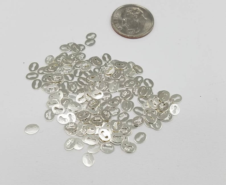 Etiketter i sterlingsilver | Italiensk stil | 50 stycken | Stor rabatt på 250 stycken, 750 stycken | Tillverkad i USA bild 7