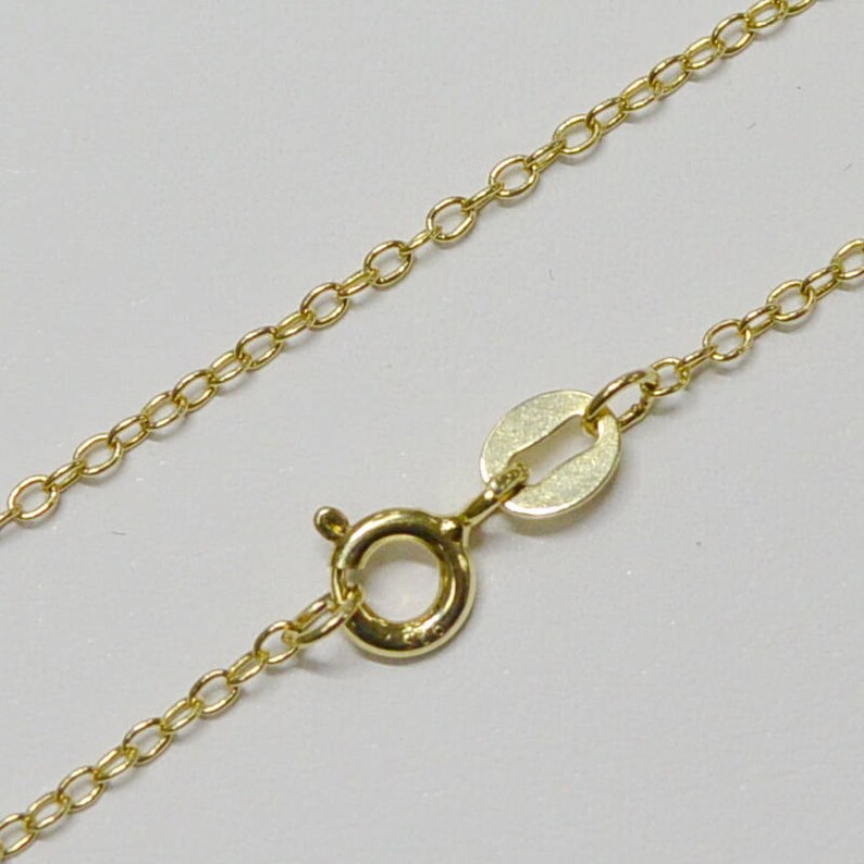 Gold Vermeil Over Sterling Silver 1.3mm Cable Finished Chain Etsy