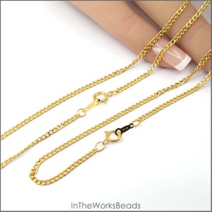 14k Gold Filled Curb Chain Necklace, 2mm Curb, 16 Inch, 18 Inch, 20 Inch, USA