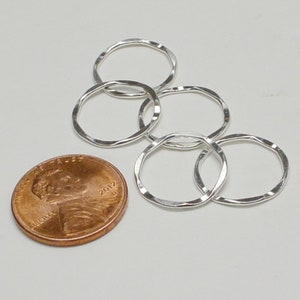 Sterling Silver Link,  Closed Hammered 15mm OD, 18 Gauge, Made in the USA, Bulk Savings Available!!!