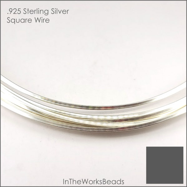 Sterling Silver Square Wire, 20 Gauge, Soft or Half Hard USA, By the Foot