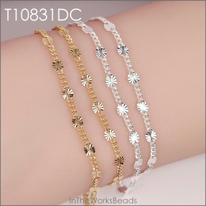 14k Gold Filled Star Burst Figaro Chain, Sterling Silver, 3:1 Ratio, 3mm x 4.5mm, 24 Gauge, By the Foot, T10831DC Bulk Savings Available!!!