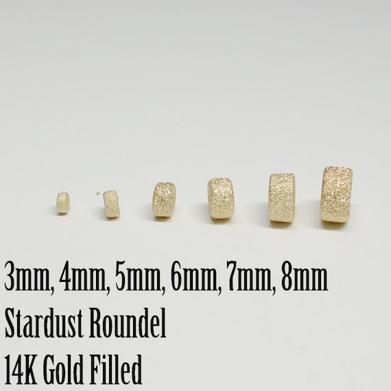 Seamless Various Sizes 4mm to 8mm USA Sterling Silver Stardust Roundel Beads