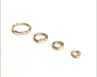 Solid 14k Gold Open Ring 20.5 Gauge, 3mm, 4mm, 5mm OD | 1 piece | Bulk Savings on 5 pieces, 20 pieces | Made in USA